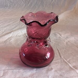 2/30$ Pilgrim Cranberry Blown Glass Vase
